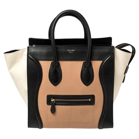 celine tricolor mini luggage tote|celine mini luggage tote size.